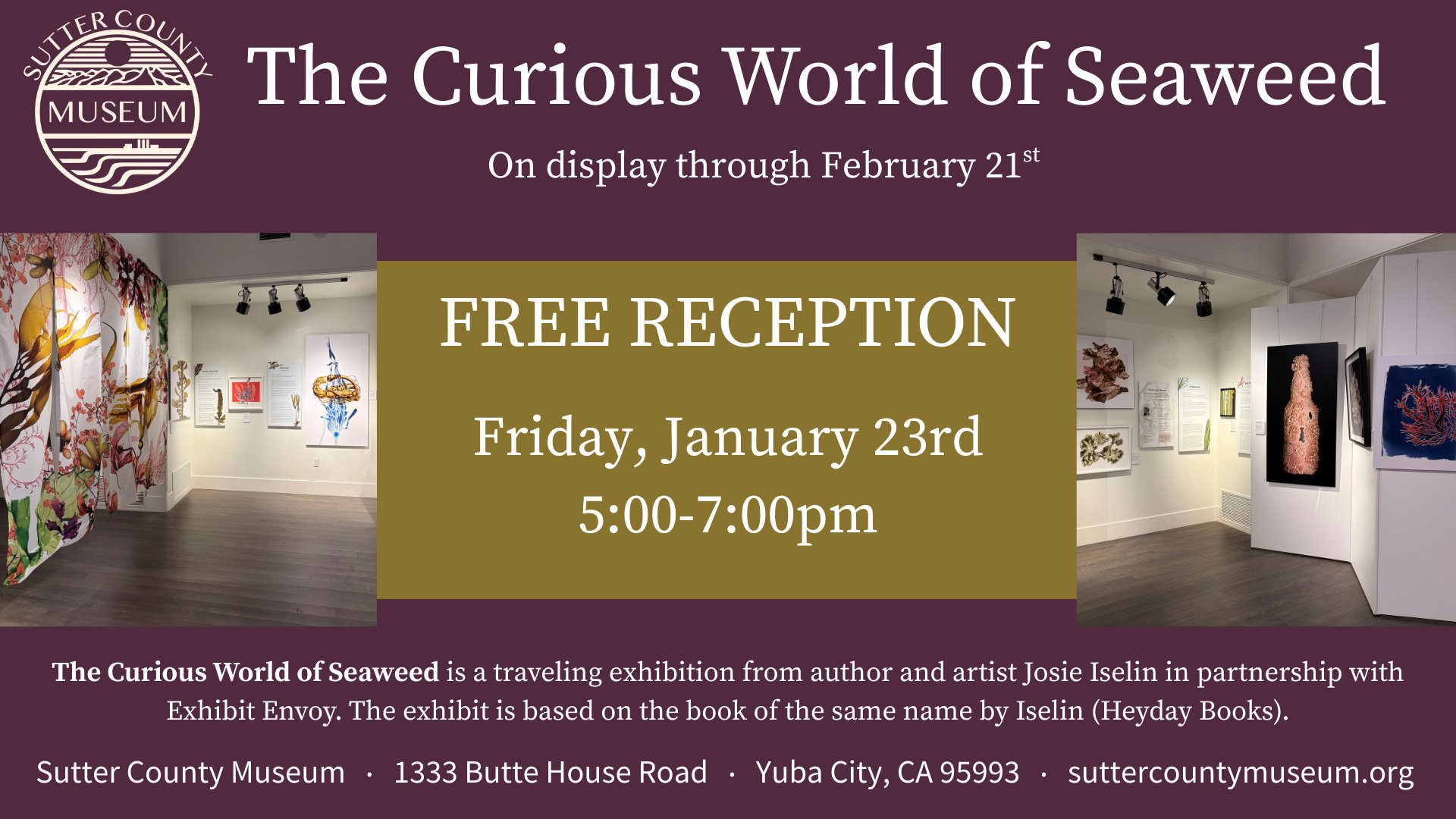 <em>The Curious Wolrd of Seaweed</em> Exhibit Reception flyer